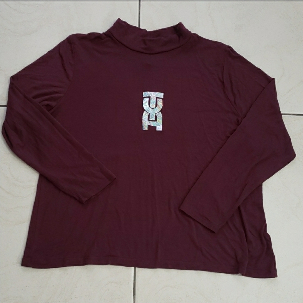 #10491-10 Hi-low turtleneck,Wine Red,XL.